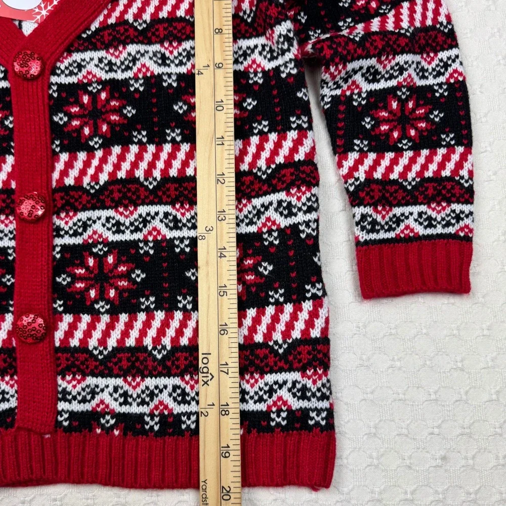 NEW 33 Degrees Kids Ugly Christmas Sweater Holiday Fair‎ Isle Red Black Size 6